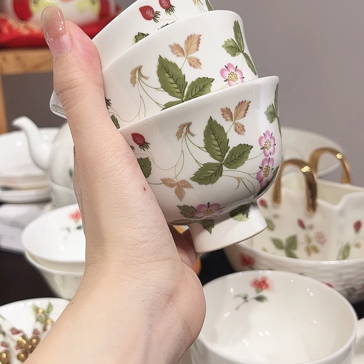 瓷片高脚茶碗3个不金