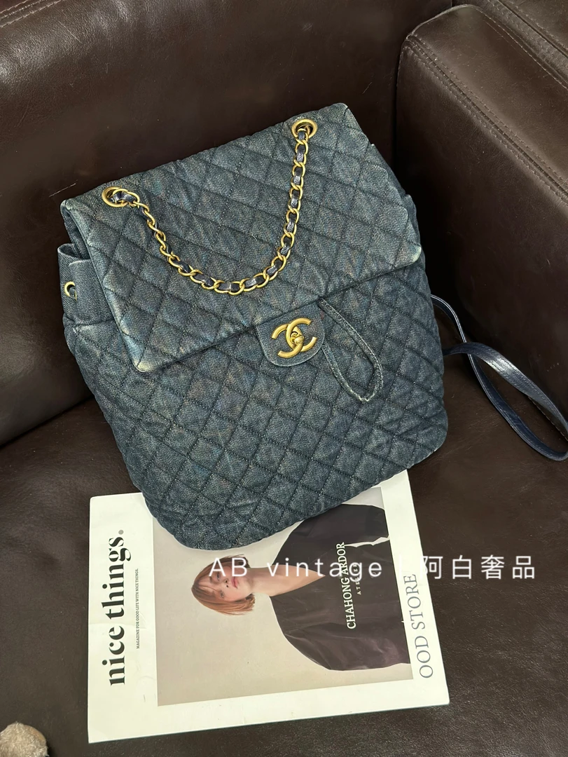 95新 Chanel/香奈儿 阿白奢品/香奈儿 赛尔斯堡牛仔双肩包