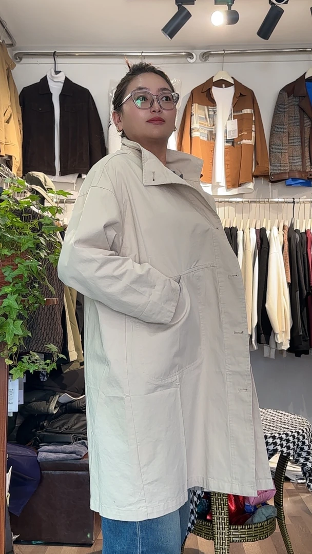 中长款宽松型风衣外套秋季春季日系工装宽松