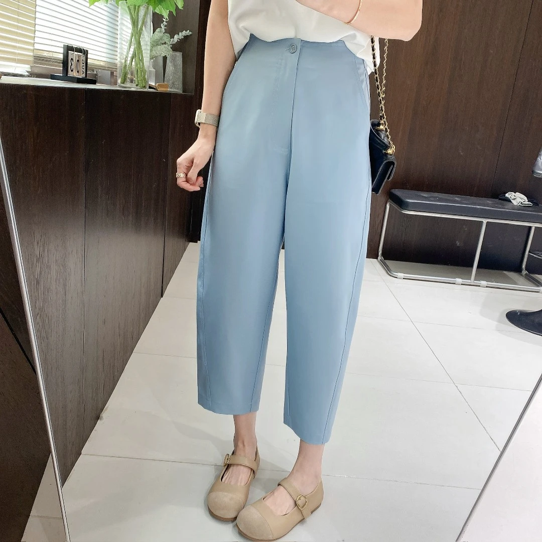 IMFLY金小金自制女装 休闲裤DYK2602薄款百搭高腰九分休闲哈伦裤