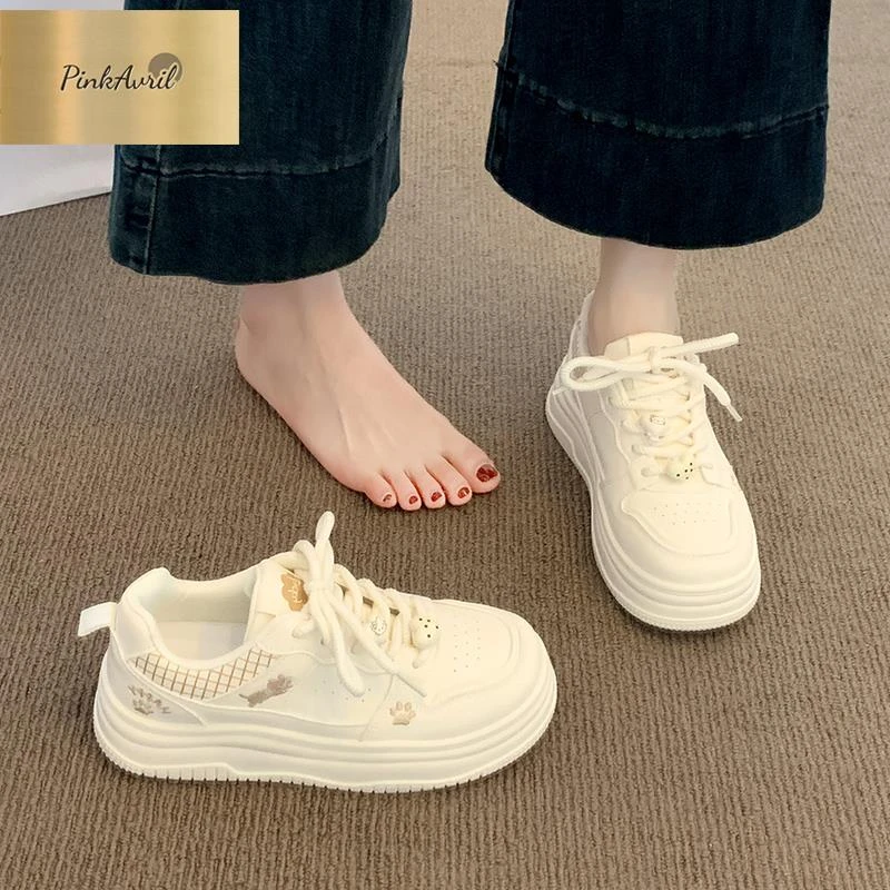 PinkAvril轻便小白鞋女款2025秋季新款感厚底休闲女鞋板鞋秋款鞋