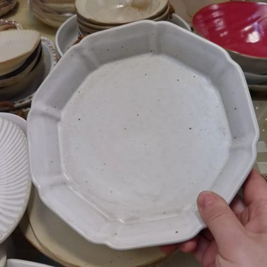 瓷片正品粗陶八角盘一个