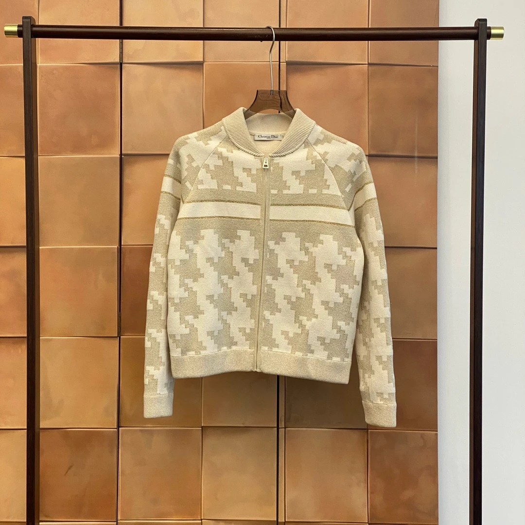 Dior 爆款金丝千鸟格字母logo羊绒外套/38码/99新/29053