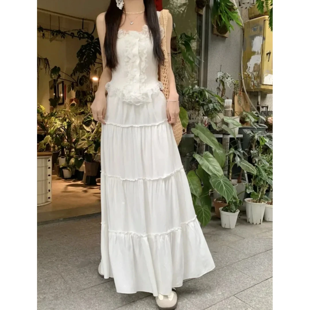 温柔风气质半身裙女2024新款高腰显瘦小个子百搭中长款A字蛋糕裙