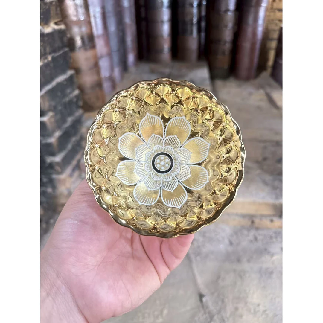 纯手工 主人杯 夜光金佛莲