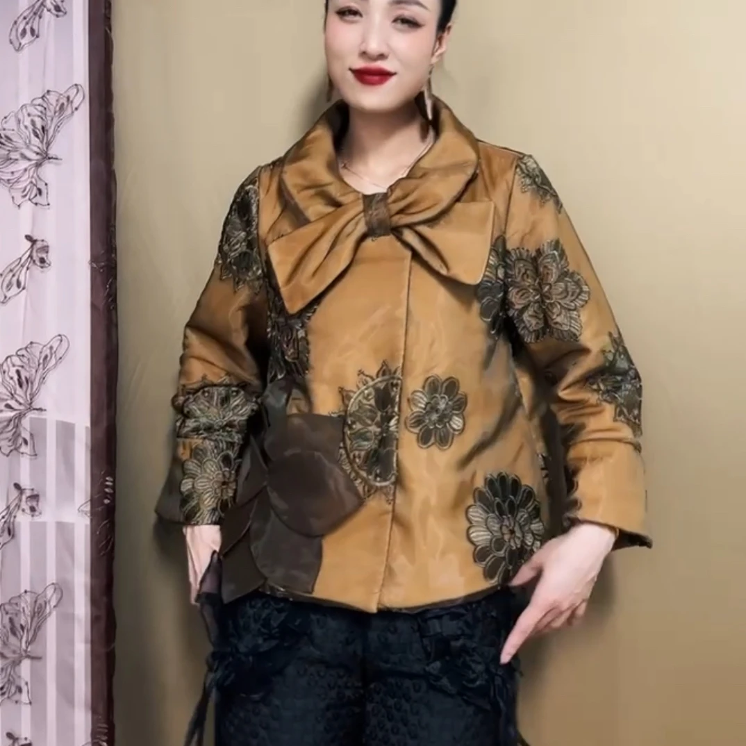 十二彩双层老缎气质轻奢大码显瘦外套