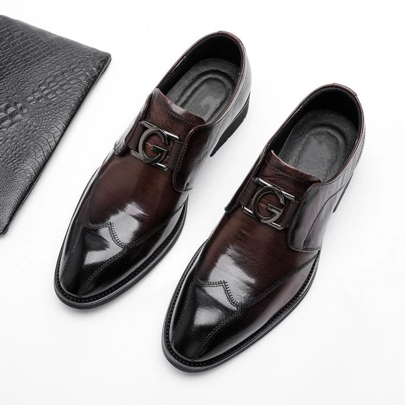2025新款增高男鞋商务正装高档绅士休闲英伦四季尖头皮鞋男单鞋子