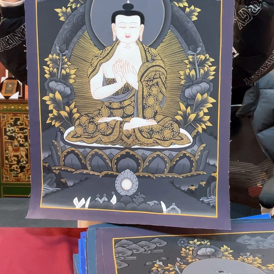 装裱画40×60纯手绘释迦