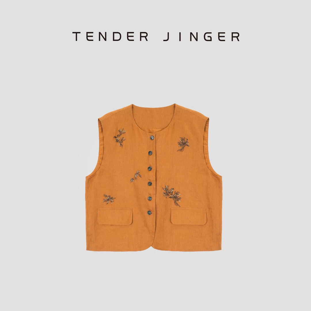 Tender Jinger重工钉珠刺绣马甲T52LLY30442