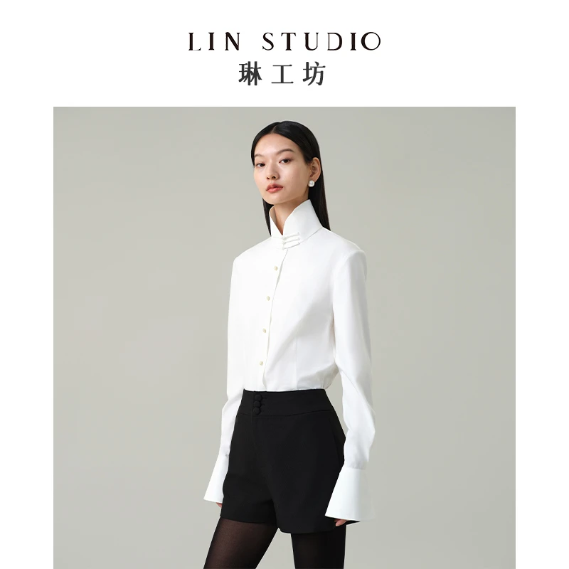 【意大利走秀款 衬衫】琳工坊“楼阴”白色衬衫新中式唐琳设计师