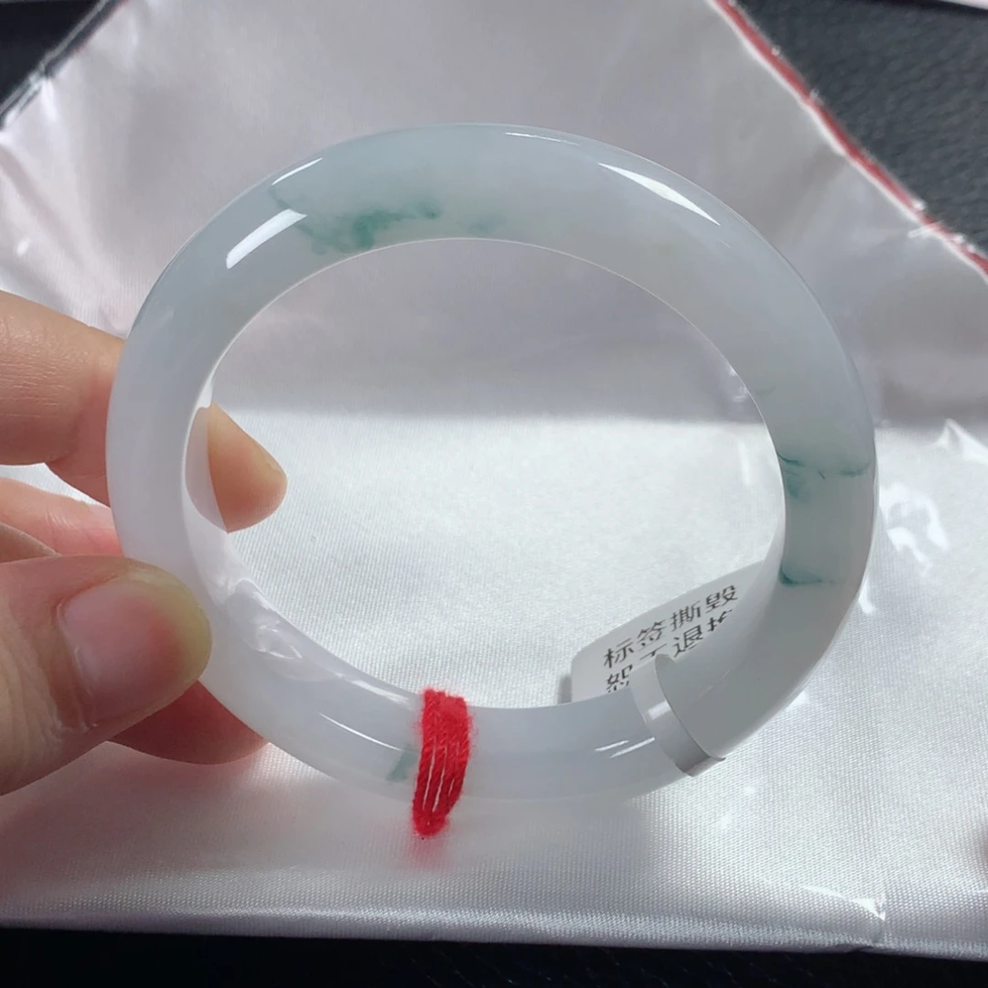 翡翠手镯未镶嵌缅甸天然翡翠手镯53圈口