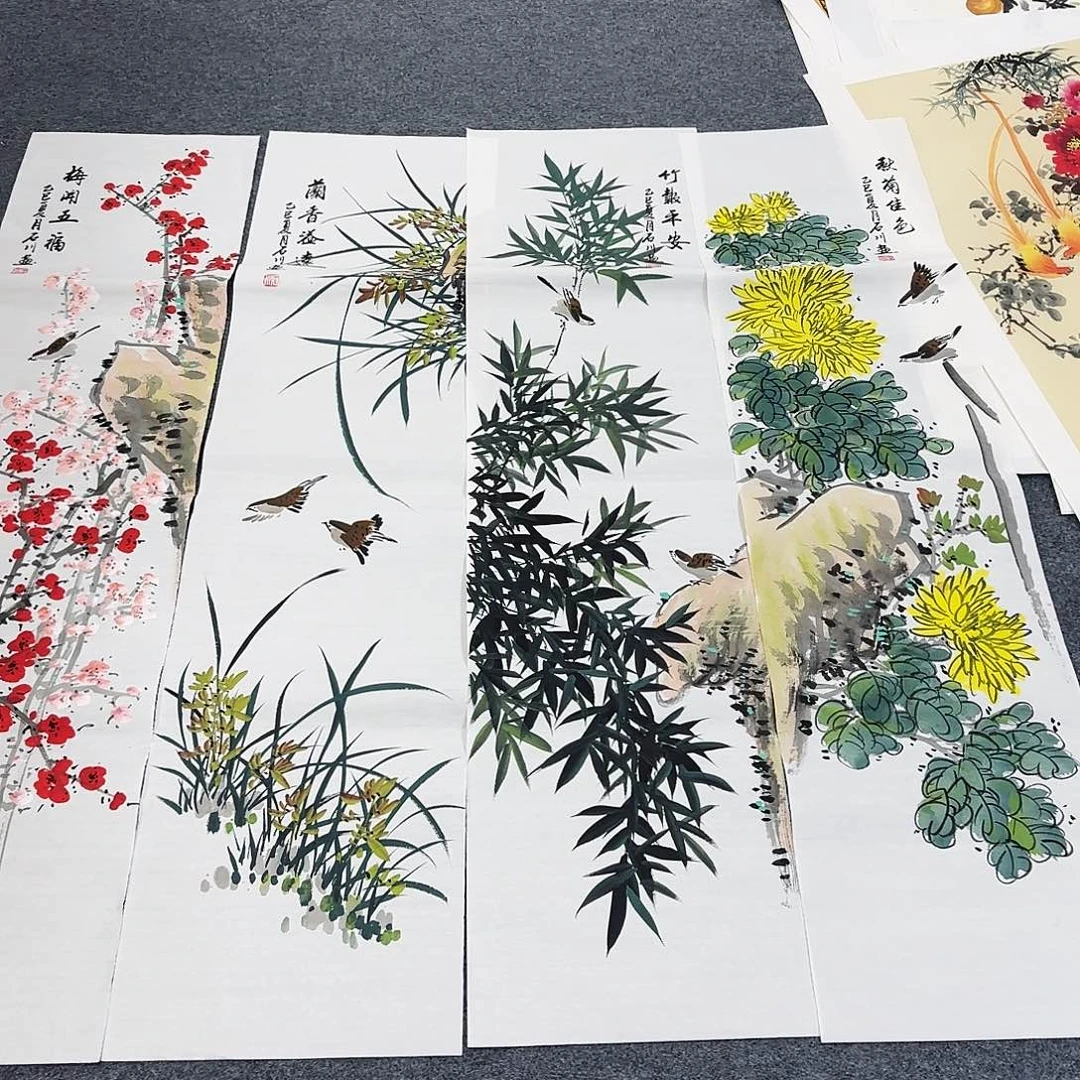 国画作品小姐姐放漏中