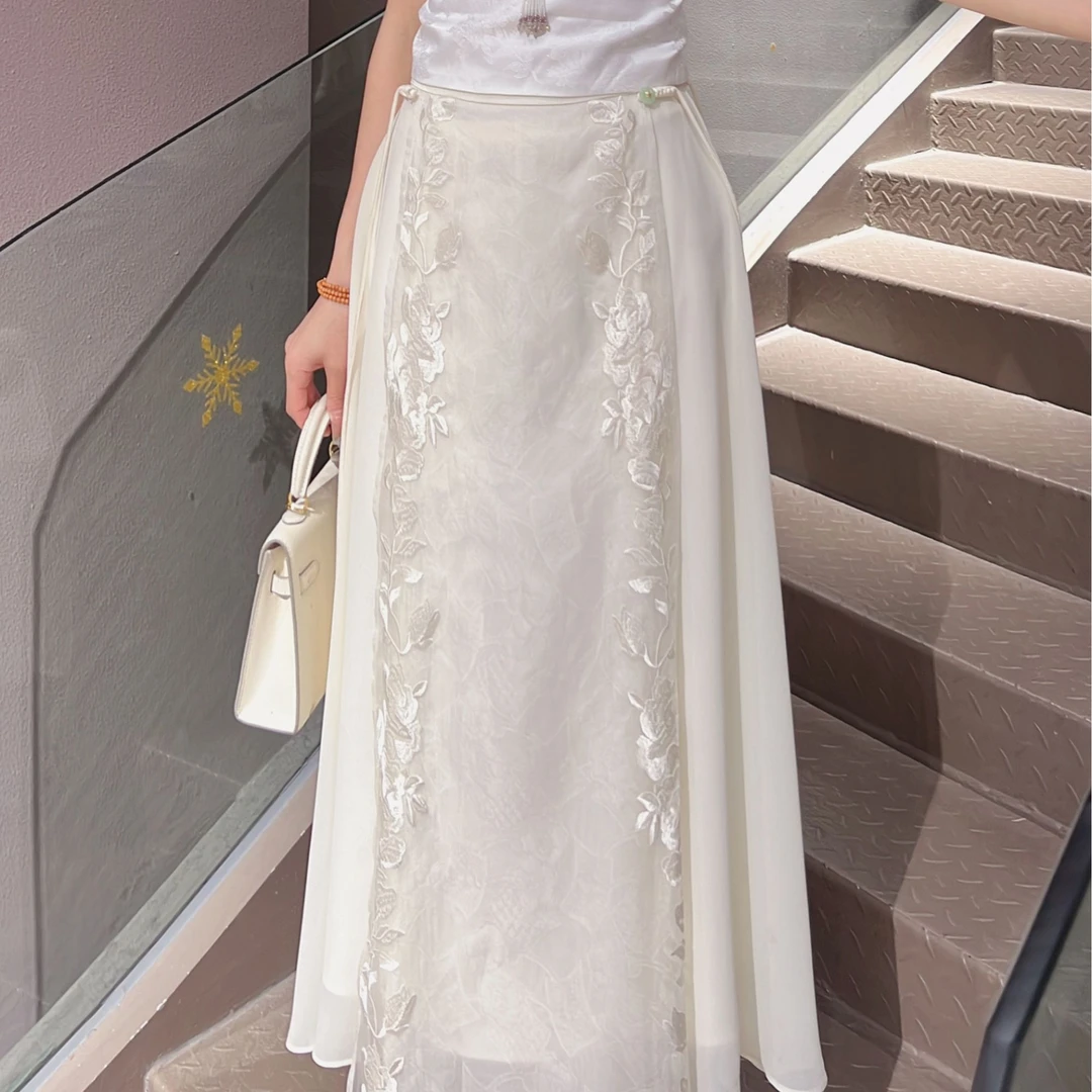 《佩佩定制》《马面裙》时尚气质显瘦国风中式重工绣花夏季马面裙5019
