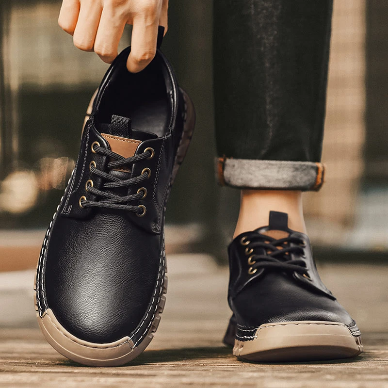 2025秋季新款大码手工男鞋潮流百搭正品休闲鞋系带低帮百搭爆款