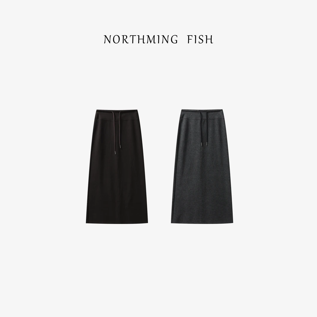 NorthMing fish「百变核心」极简时髦 百搭后开衩显瘦灵动半裙