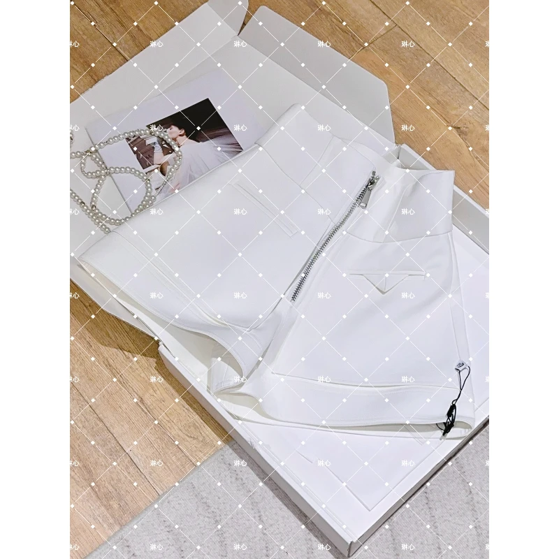 琳心丨春季新款小众简约设计感高腰短裤 1624