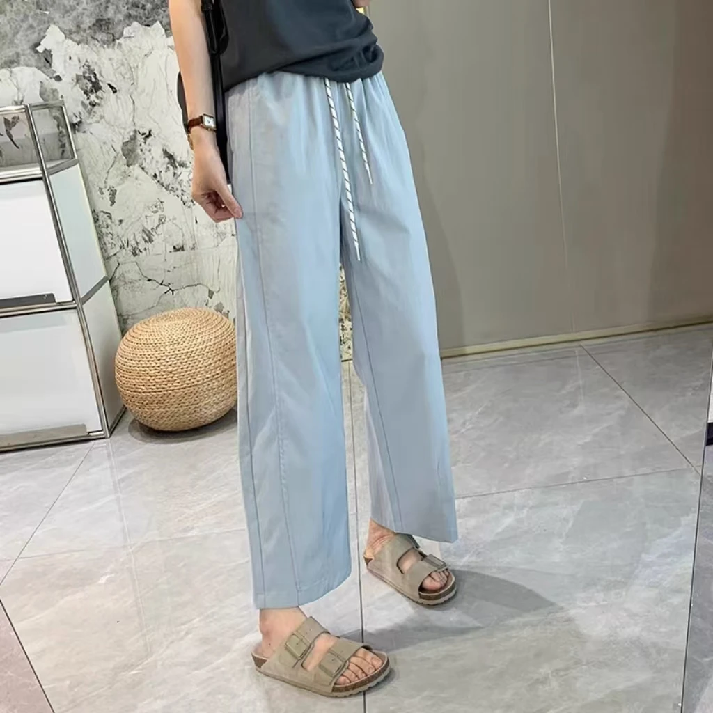 8347薄款透气休闲裤九分裤夏季韩版百搭舒适