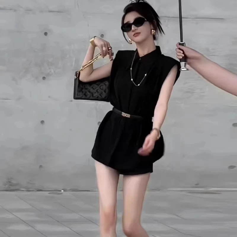 【假日情书】短裤套装女夏装搭配一整套时尚无袖衬衫今年流行两件套