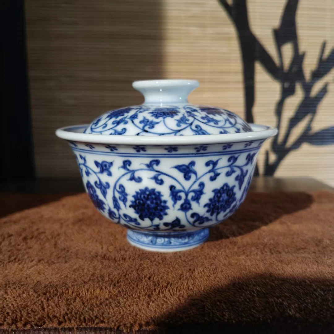 【瓷见如故】海韵堂缠枝莲花心盖碗