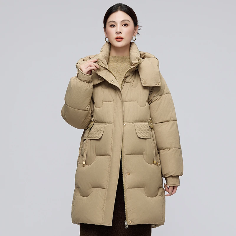 2025冬季新款秋冬羽绒棉服加厚女款女中长款韩版时尚宽松保暖外套