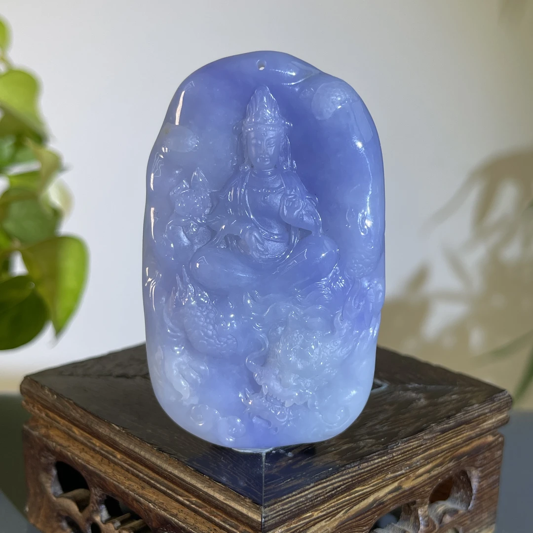 JGB18-173  天然缅甸A货翡翠  御龙观音