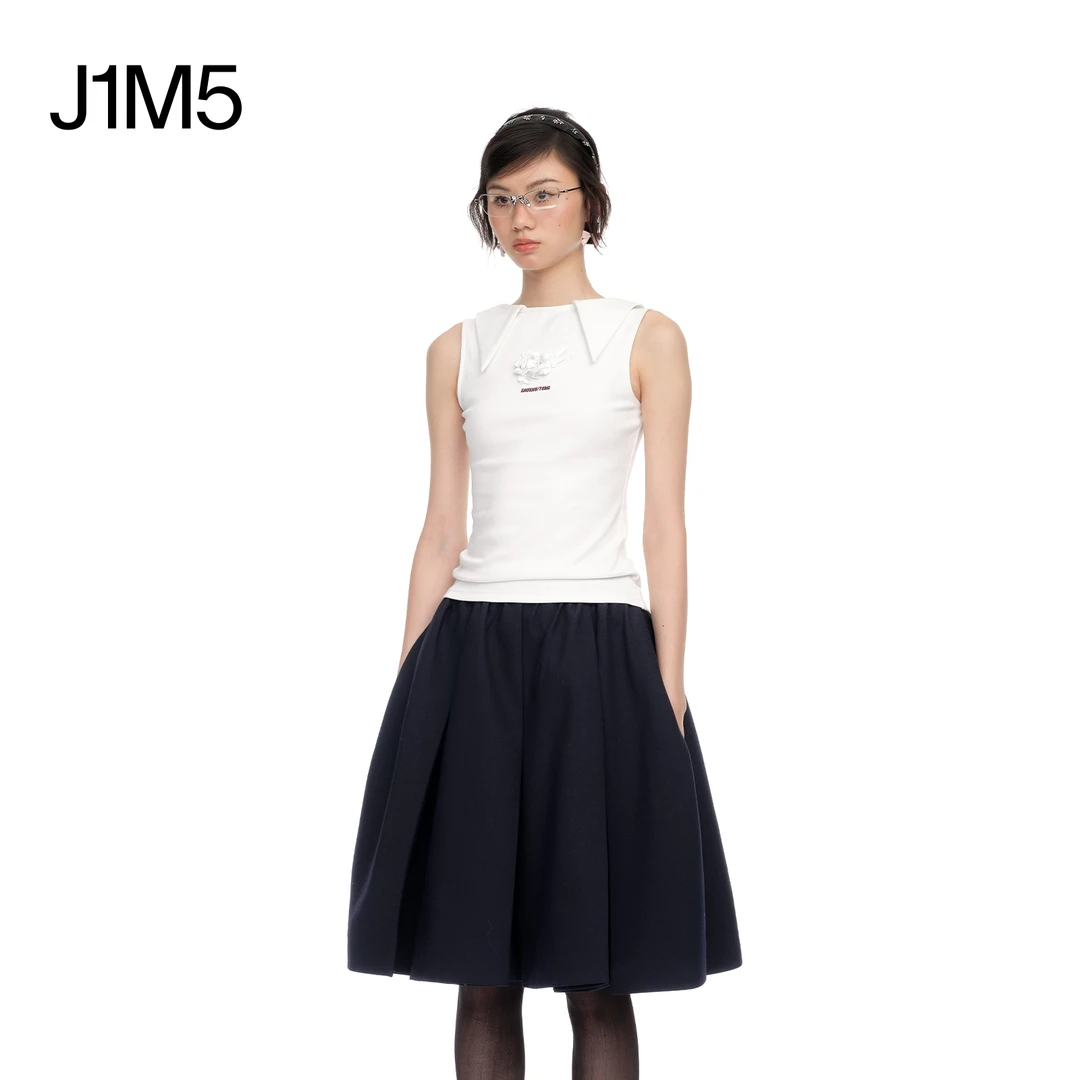 J1M5买手店 SHUSHUTONG 25春夏 翻领弹力无袖上衣 设计师品牌