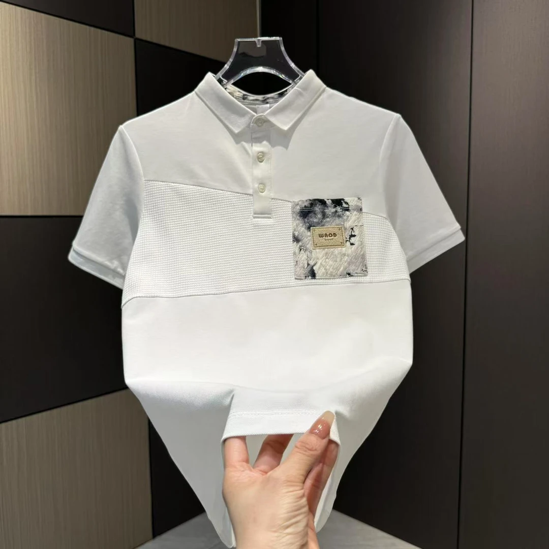 春夏白色时尚短袖半袖青春活力轻奢常规潮流Polo衫1022