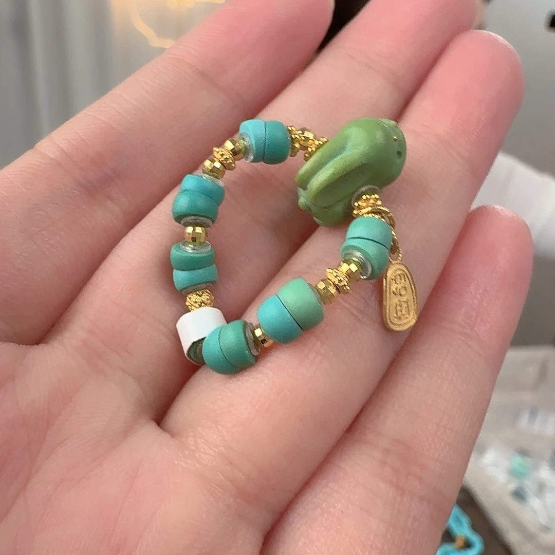 绿松石18K金镶嵌珠宝奇石