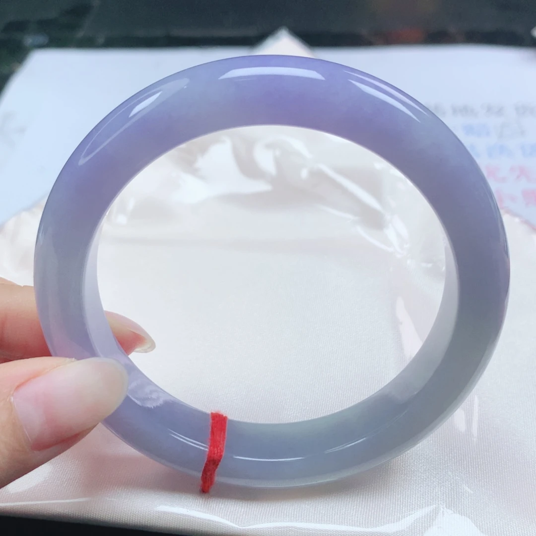 翡翠未镶嵌手镯翡翠61.2紫罗兰正圈