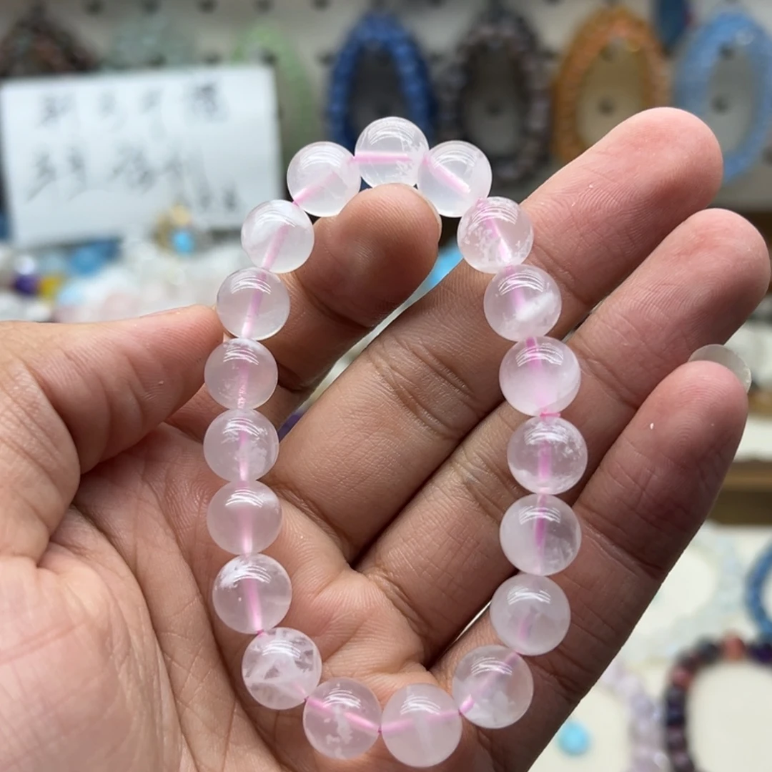 未镶嵌水晶手链10.5咪粉雪花幽灵