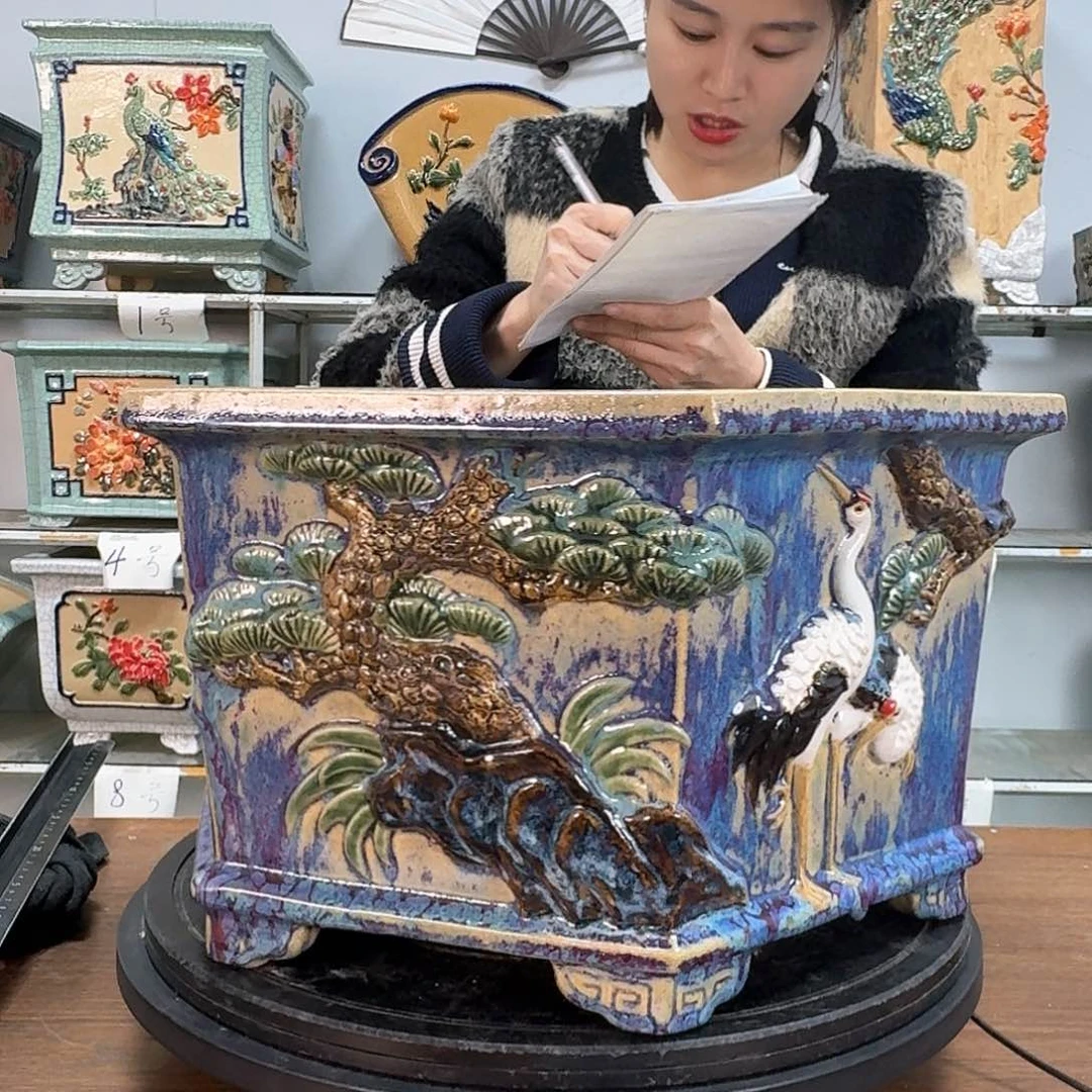 红陶西**雪石湾盆540