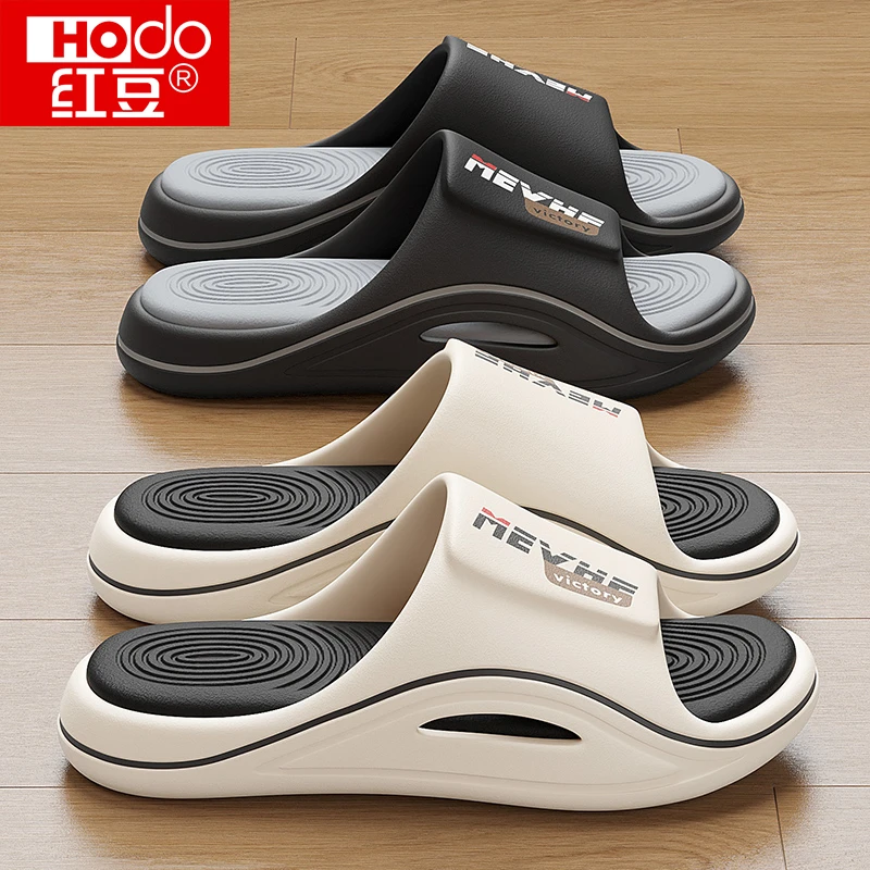 红豆男士拖鞋外穿运动风2025新款夏季家居防臭厚底eva男式凉拖鞋