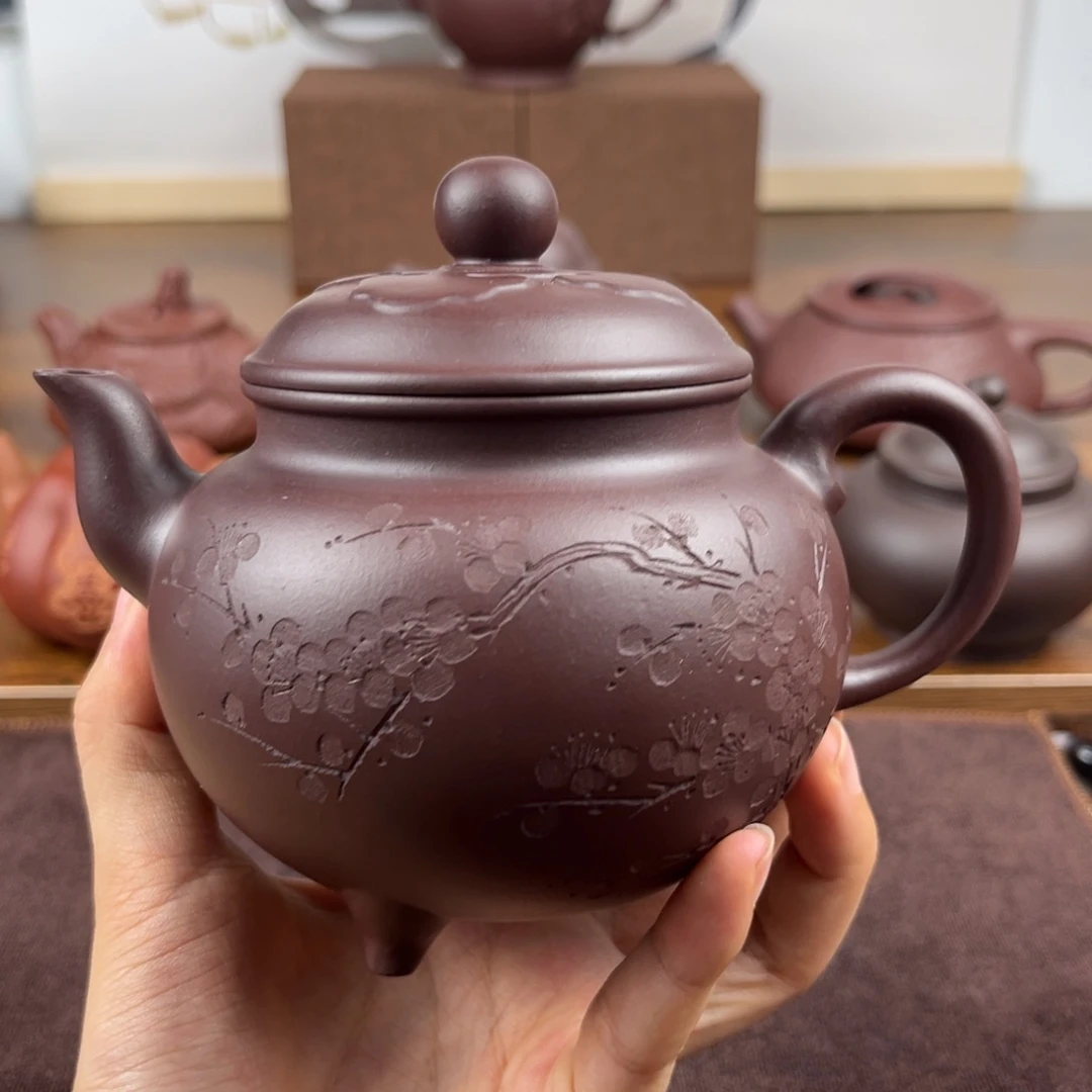 茶壶紫砂紫泥精工半手350c