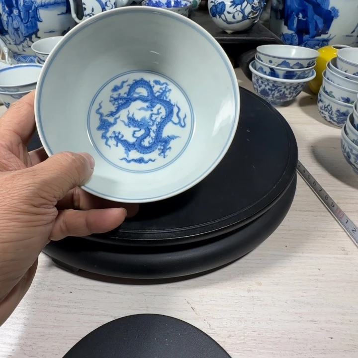 微***山摆件青花花卉小小摆件