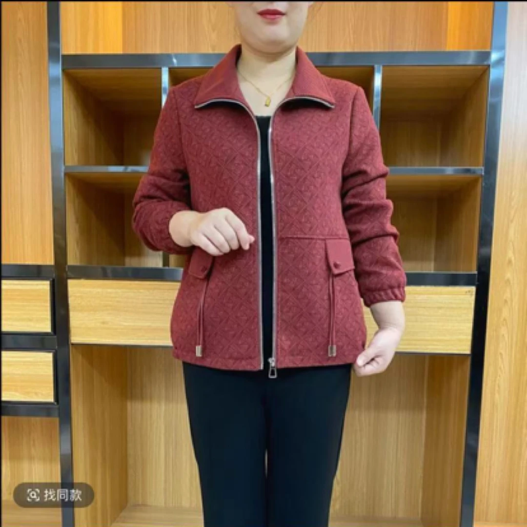 秋季妈妈装春秋洋气短款中老年时尚休闲百搭夹克中年秋冬减龄外套