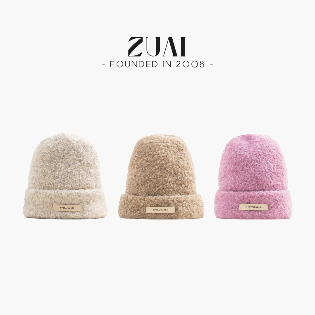 35羊毛圈圈纱暖融融针织帽A23CB100