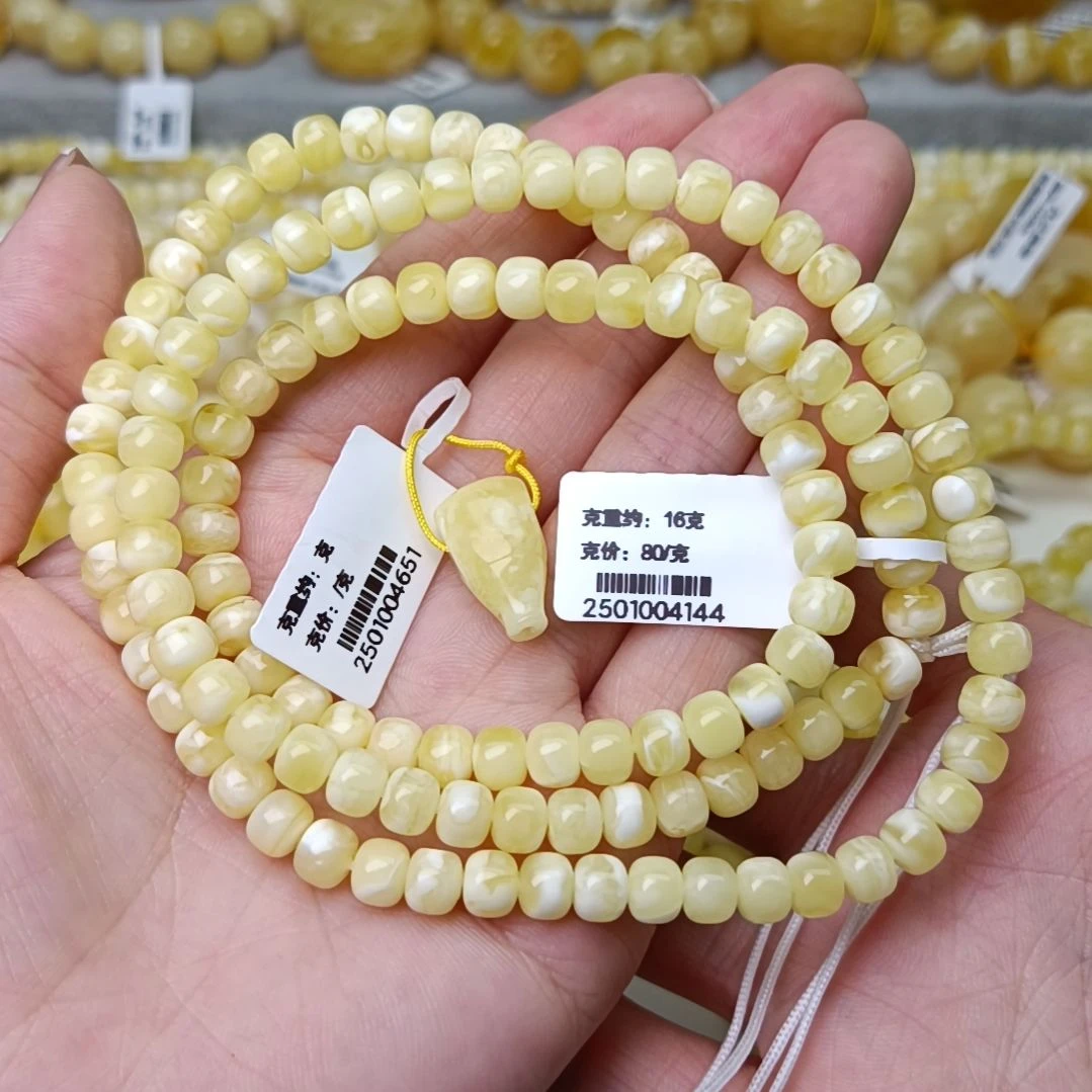 未镶嵌颈饰蜜蜡?*饭108  6+老型 配三通