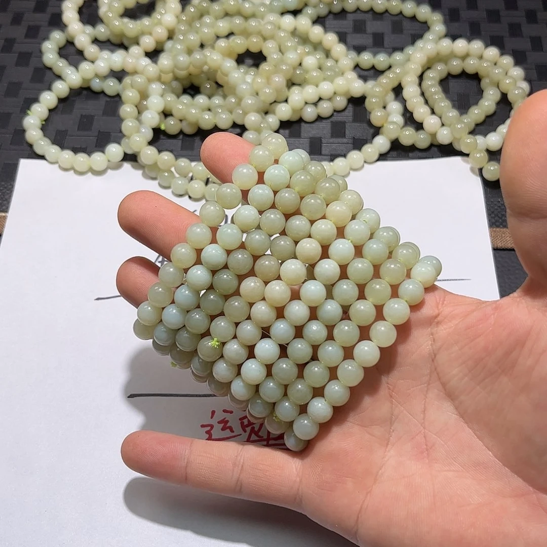 和田玉和田玉卡8手串且末料纯天然未镶嵌