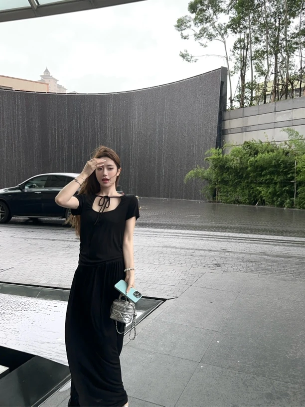 张兑兑duidui/百褶绑带慵懒套装裙 高腰显瘦两穿软糯质感两件套