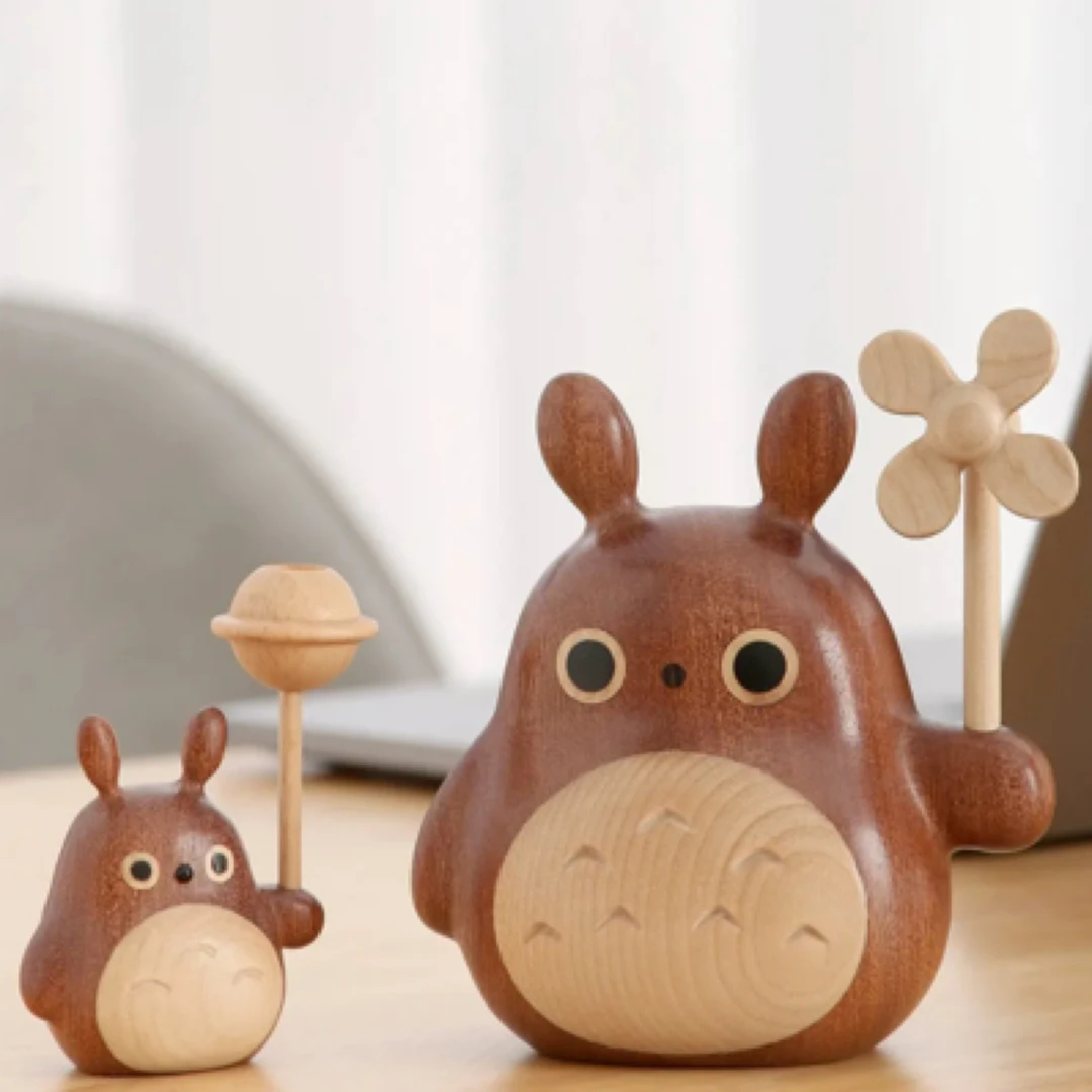 橙亦木作龙猫火爆可爱木质摆件大龙猫实木纯手工动物卡通摆件