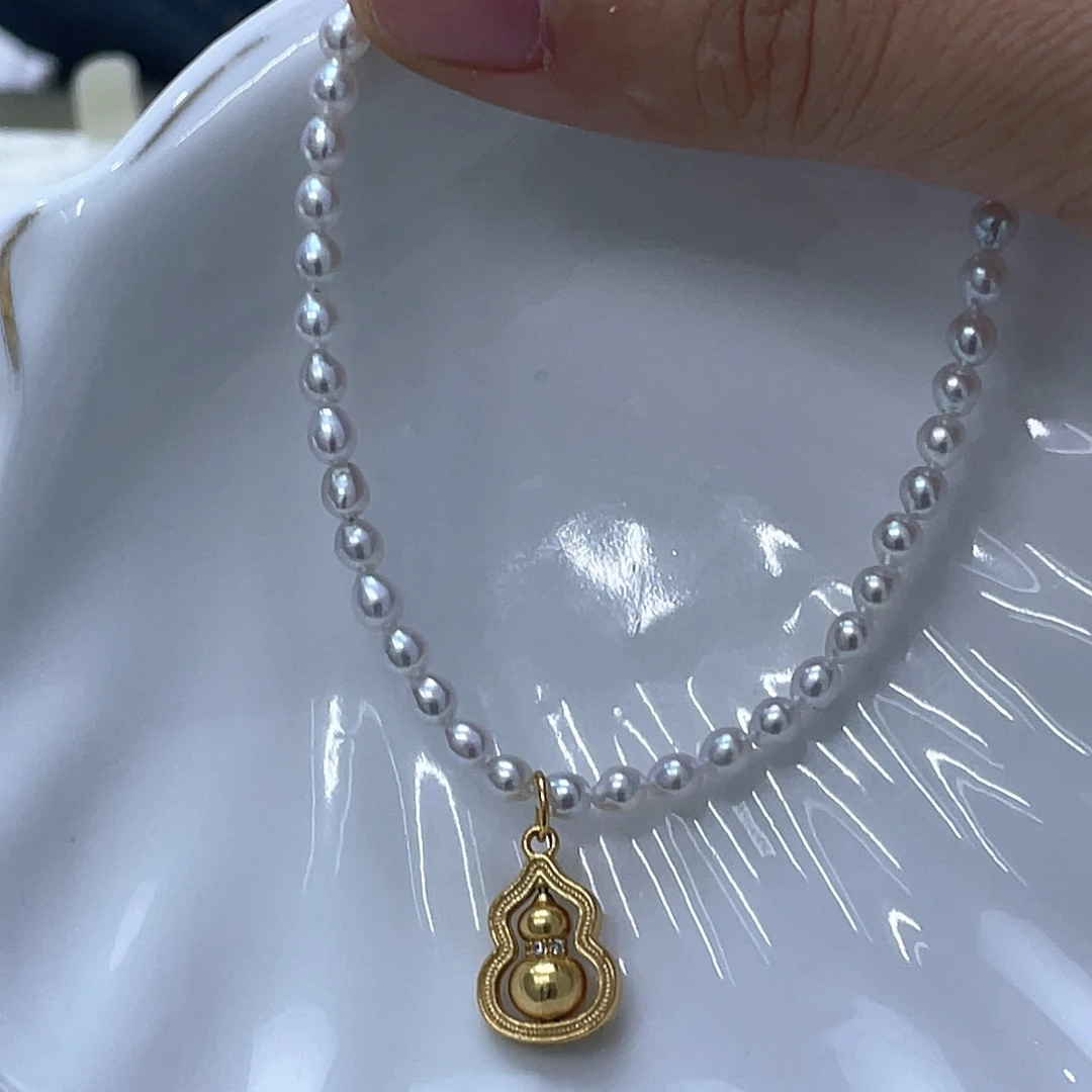 淡水珍珠银S925镶嵌颈饰