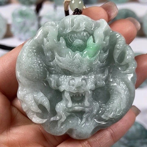 翡翠颈饰未镶嵌龙行天下福利