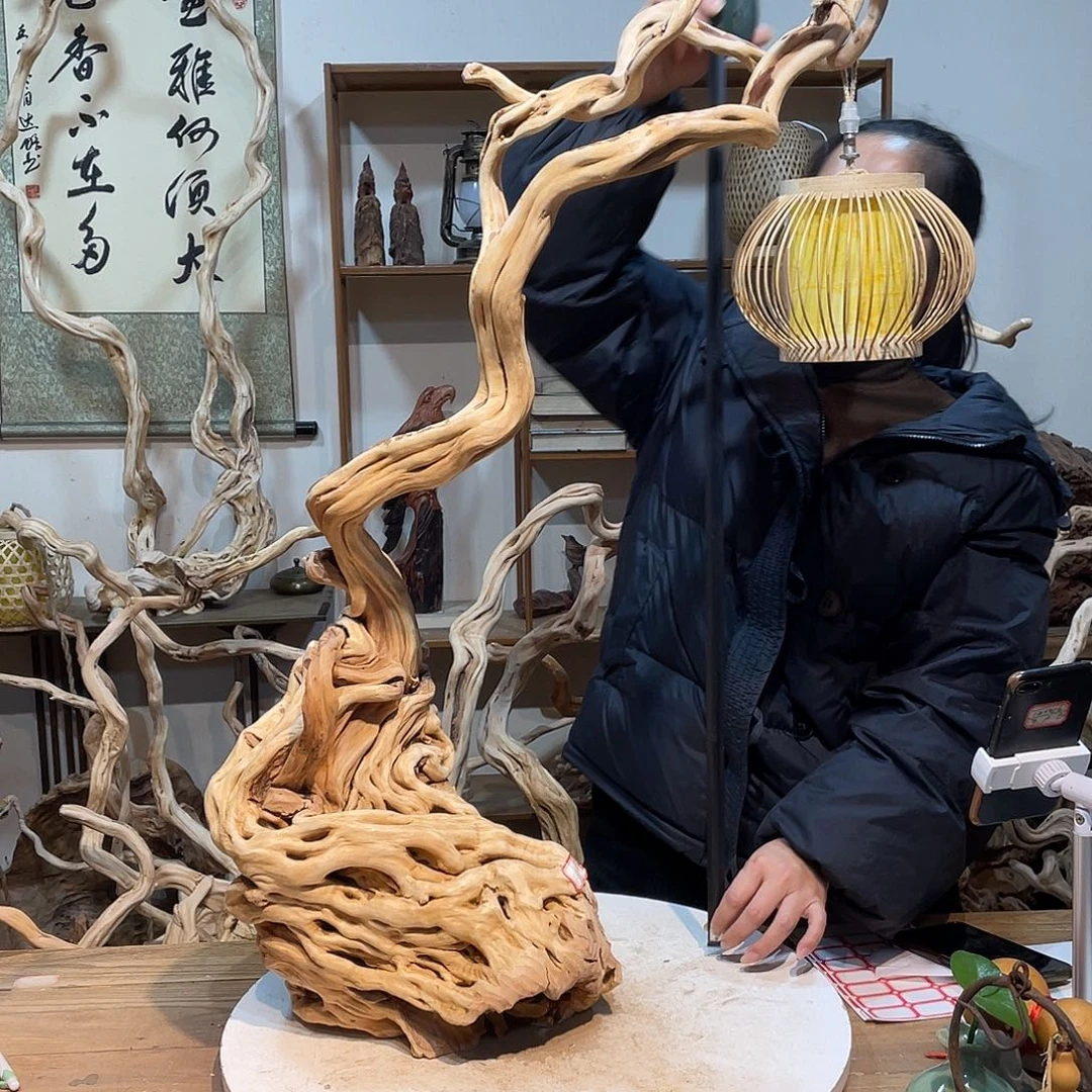 柏木杜鹃根根艺摆件