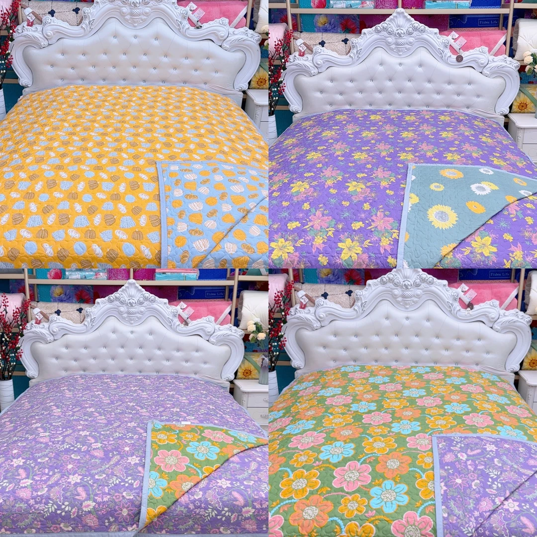 新款防滑【四季通用床盖 床单可选】AB双面花型三层床盖榻榻米炕盖