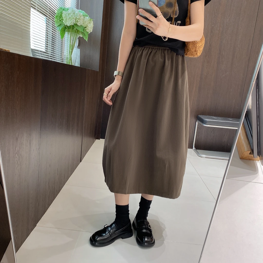 IMFLY金小金自制女装 半身裙DYQ786初秋松紧腰中长款裙子花苞裙