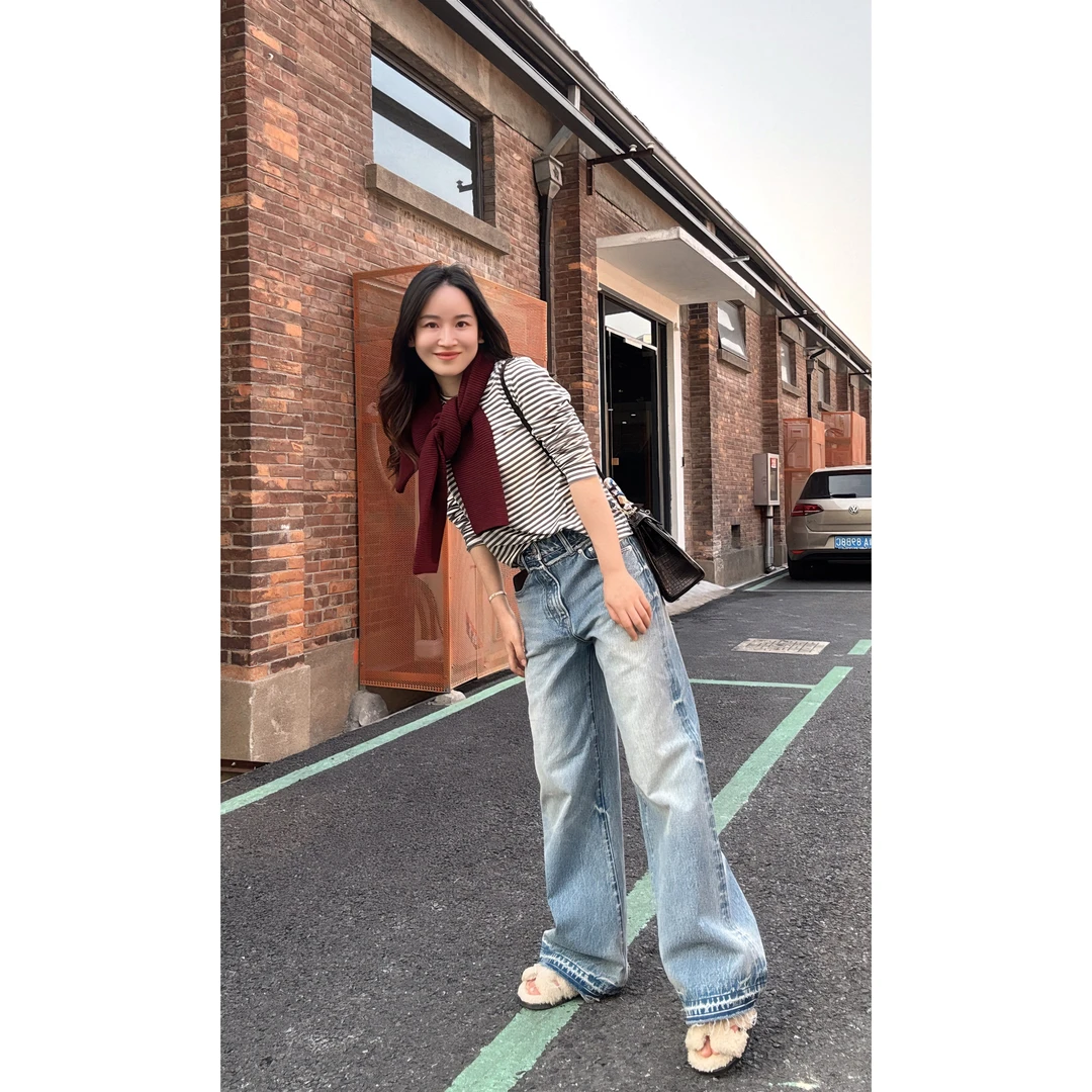 3NKN1027/3NKN1029（低胯裤）【贵姐NICOLE】毛边磨破土耳其进口牛仔