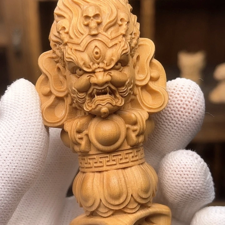 木大黑天手把件绳子十二公分