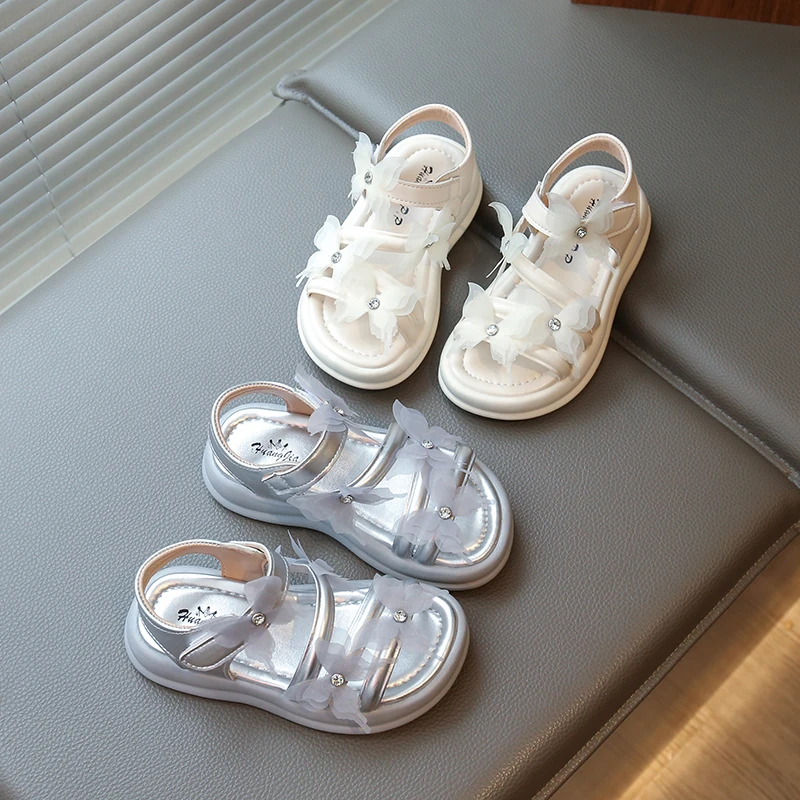 2025新款春夏季女童舒适百搭鞋儿童防滑立体蝴蝶结凉鞋TPC-A730