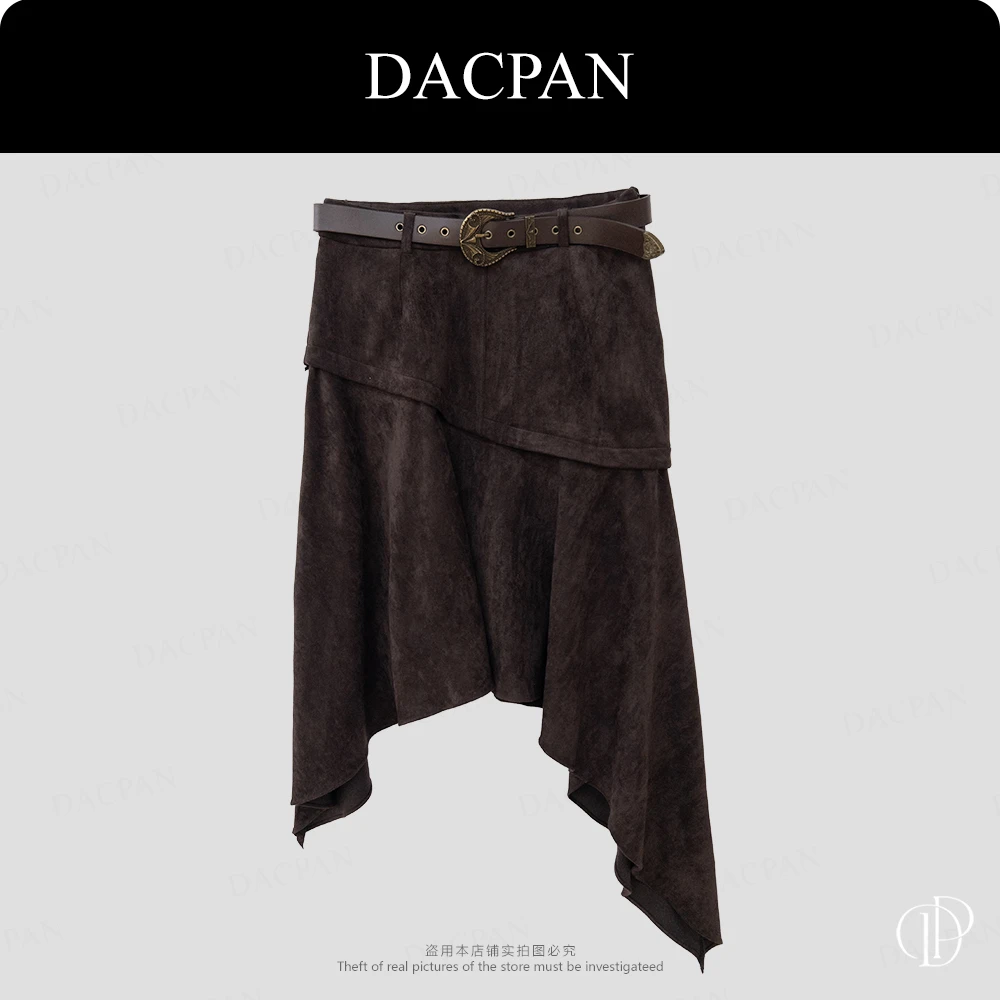 DACPAN-“摇摆伦巴”绒面不规则半身裙  2025/盼·PP 1507