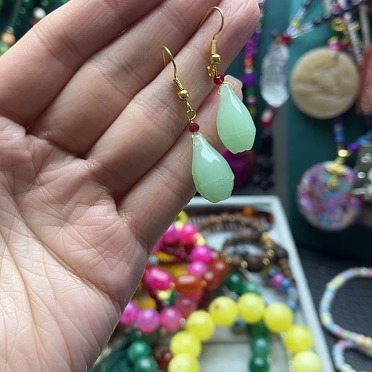 纯铜石英石福利耳钩